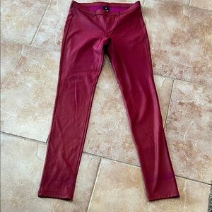 Hue Women's Red Skinny leather like  Jeans